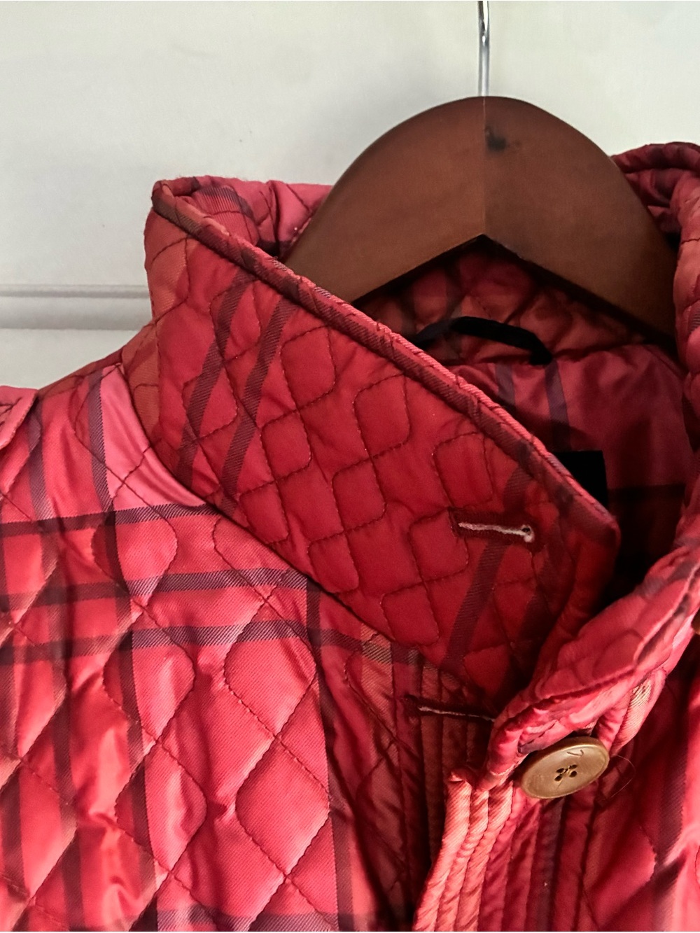 Lands' End Quilted Belted Jacket - Pink Plaid - Picture 4 of 4